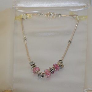 Snake Chain European Style Charm Beads Necklace